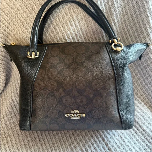 COACH Kacey Satchel Bag In Signature Canvas - Picture 6 of 13